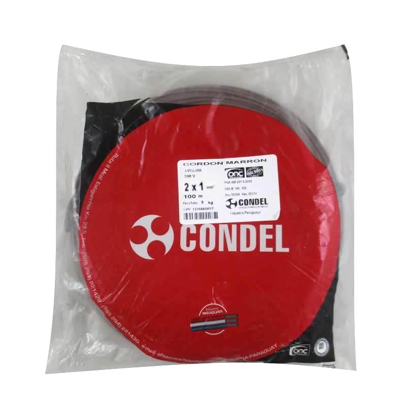 Cable Cordón Condel 2x1,00mm2 Marrón - Paquete 100Mts.